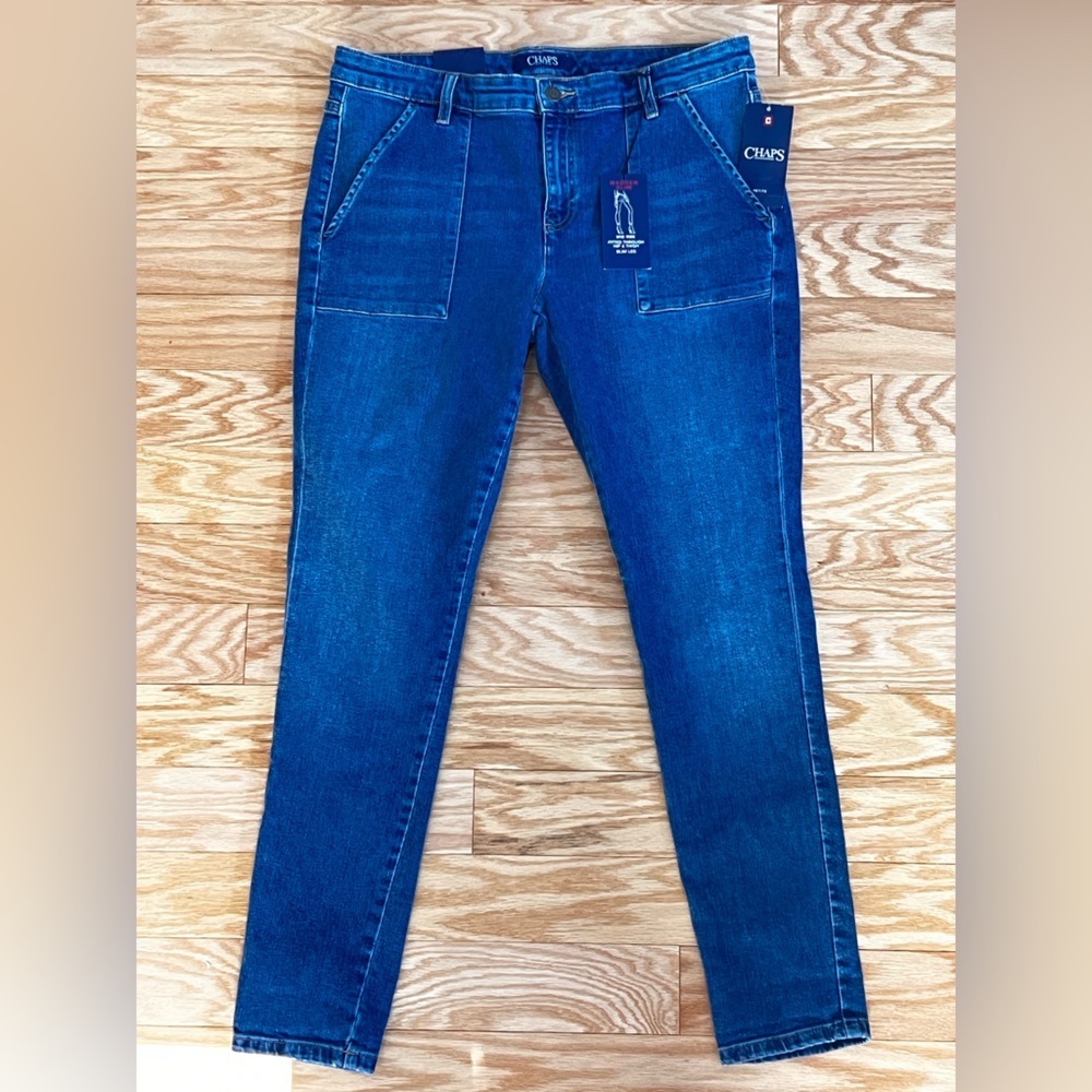 CHAPS Madden Slim Leg Petite Jean Hazy Night Cove Wash Women’s Size 12P NWT